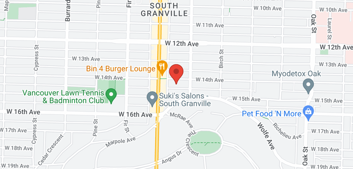 map of 1502 1468 W 14TH AVENUE